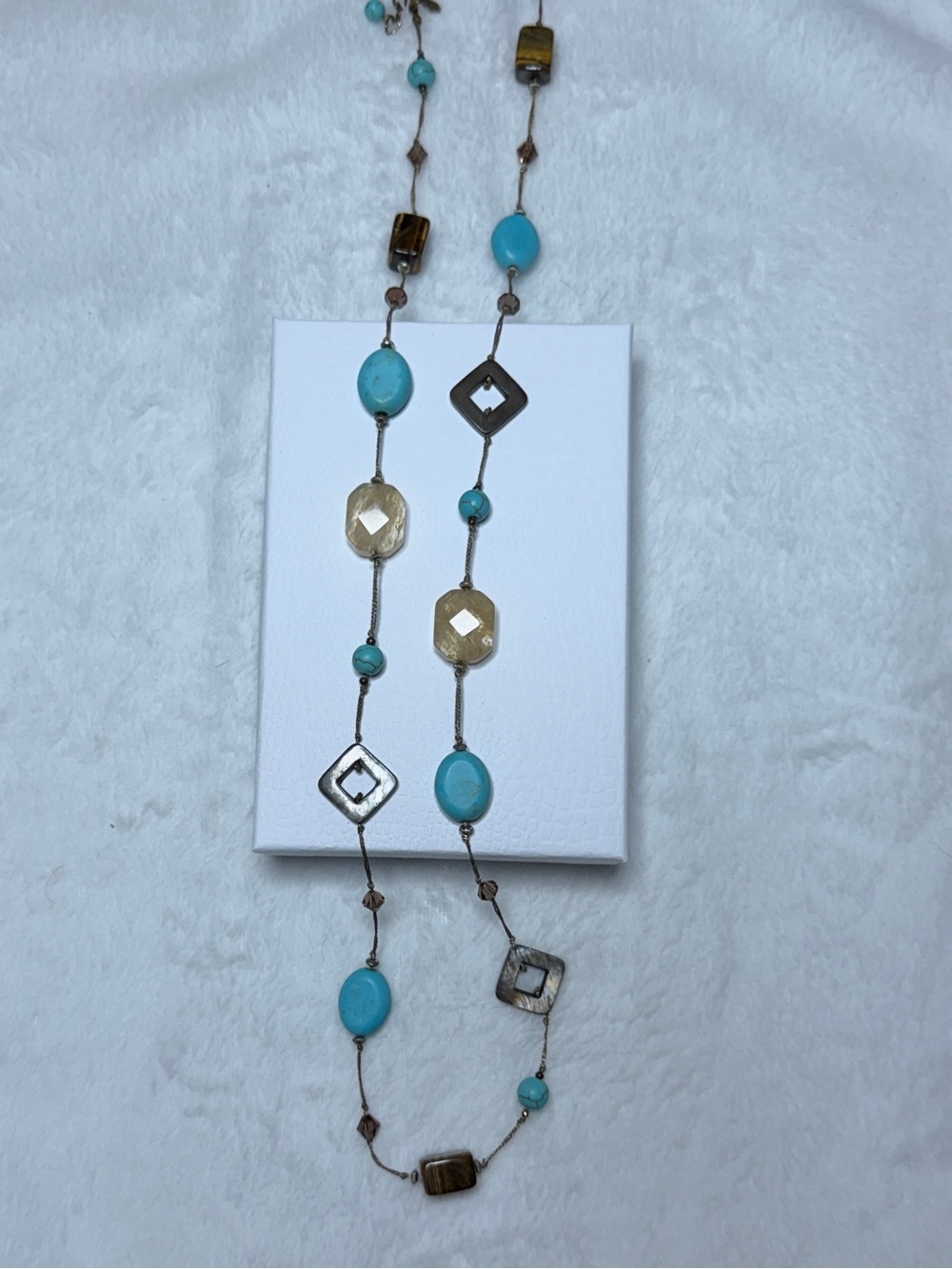 Turquoise and Beaded Accent  Necklace